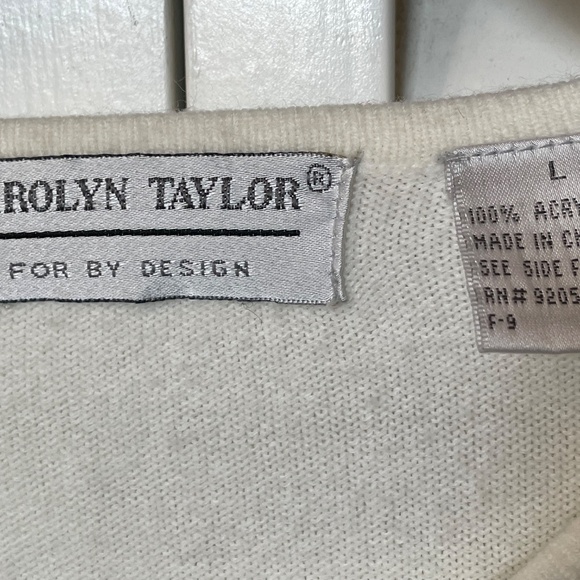 Buttery Soft Cream Cardigan With Satin Covered Buttons Size L Elegant Feminine - Picture 2 of 6